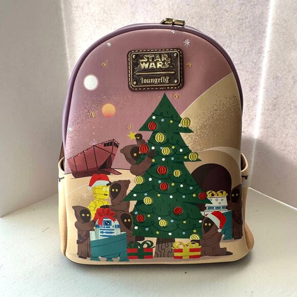 Loungefly Star Wars Jawa Christmas Tree Mini Backpack NWT - Picture 2 of 6